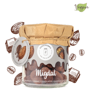 Migdał w chrupiącej ciemnej czekoladzie Gianduia z espresso (vegan) 150g