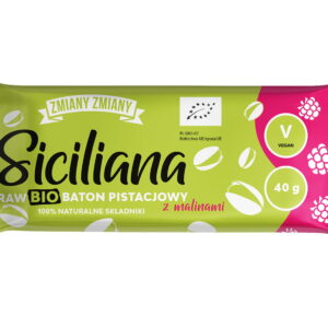 Baton Siciliana BIO pistacjowy z malinami 40g