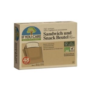 Papierowe torebki na kanapki i przekąski, kompostowalne, 48 sztuk, If You Care